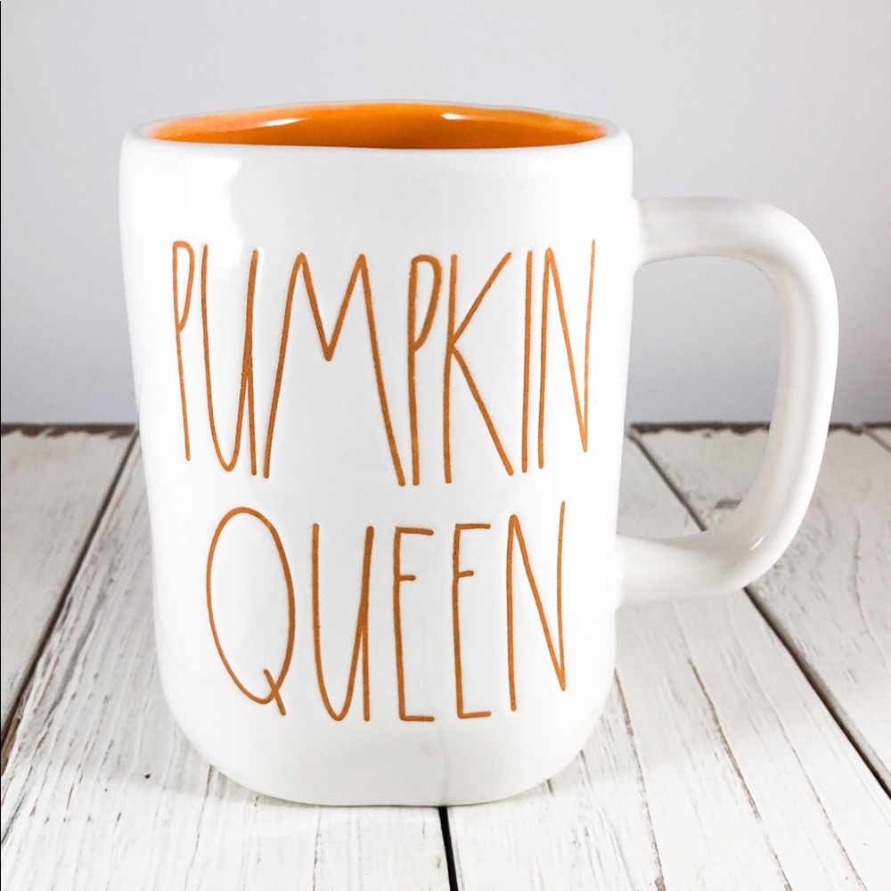 Rae Dunn New “Pumpkin Queen” Mug w/ Orange Inside